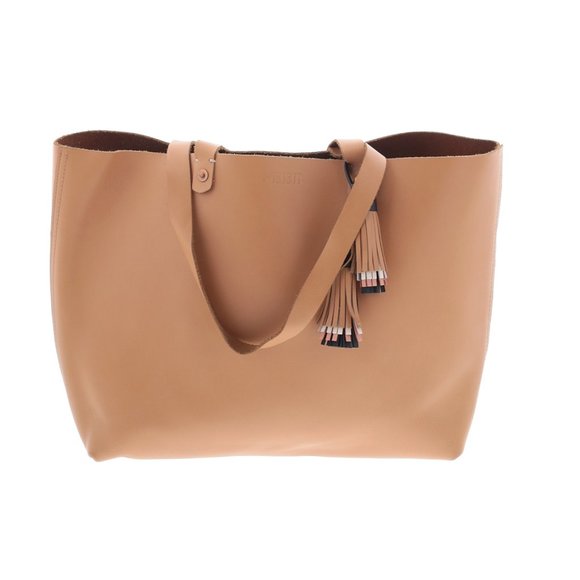 FEED Project Tote Camel Leather Shopping Bag - FEED a 100 - Picture 4 of 12